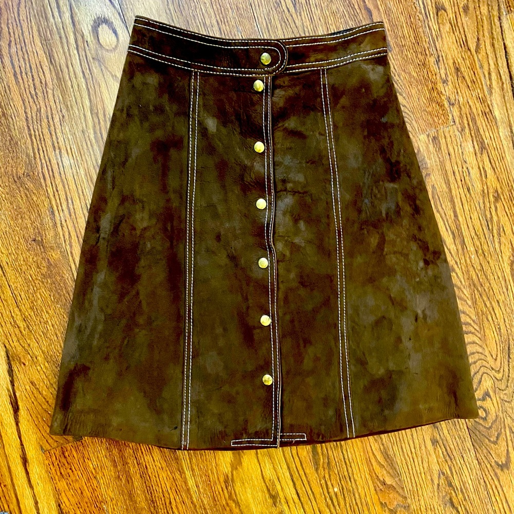 Vintage Brown Suede Skirt
